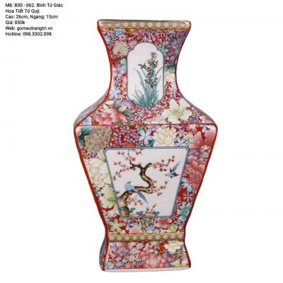 BÌNH TỨ GIÁC HỌA TIẾT TỨ QUÝ